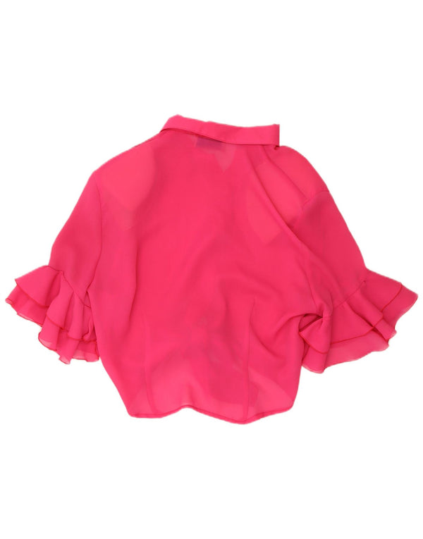 ACCORDO Camicia a maniche corte da donna Camicetta UK 12 Poliestere rosa medio