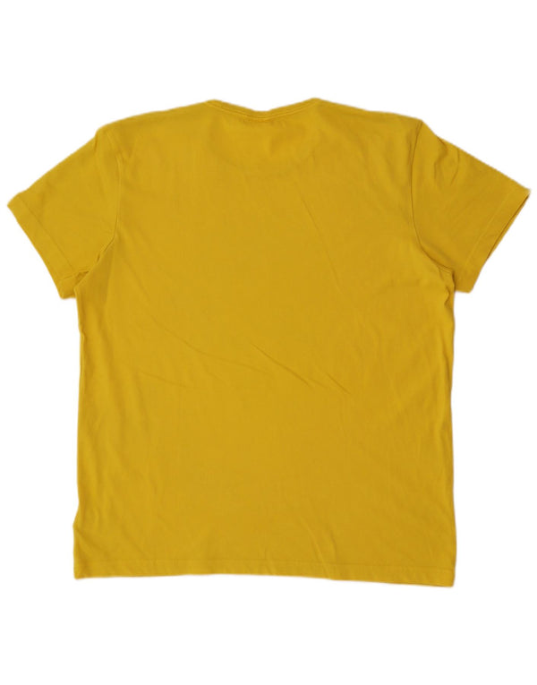 Adidas Mens Graphic T-Shirt Top Grande Algodão Amarelo