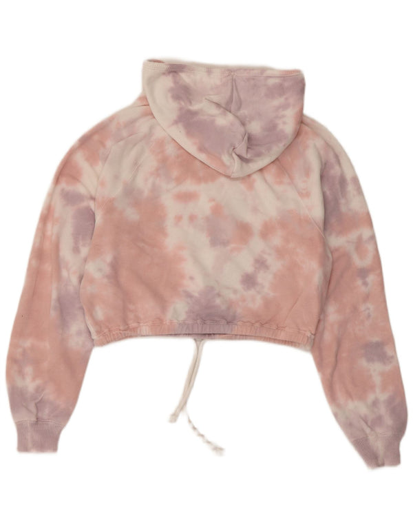 Hollister Womens Crop Oversized Hoodie Jumper UK 6 XS Multicoloured Tie Dye