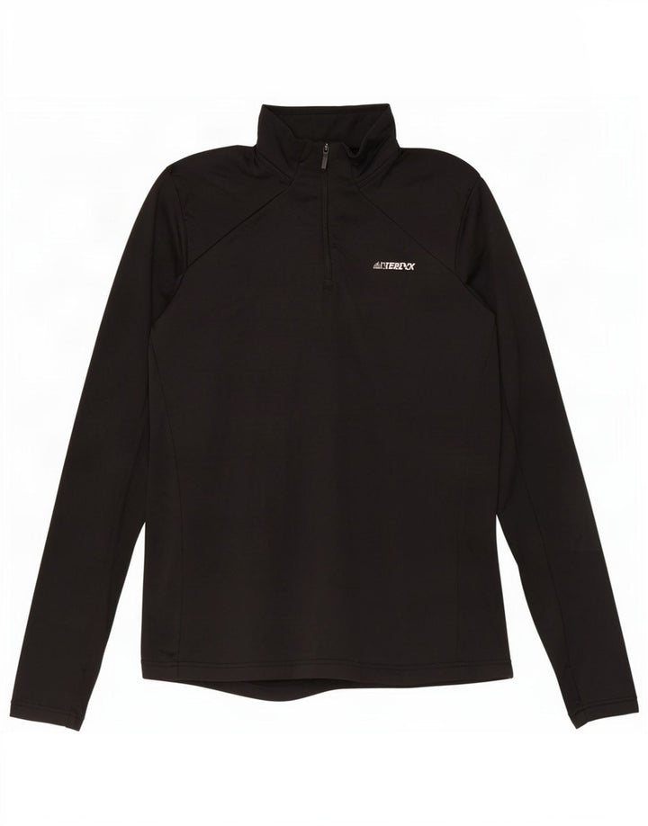 Adidas Damen Terrex Zip Neck Pullover Trainingsanzug Top UK 16 Large Schwarz