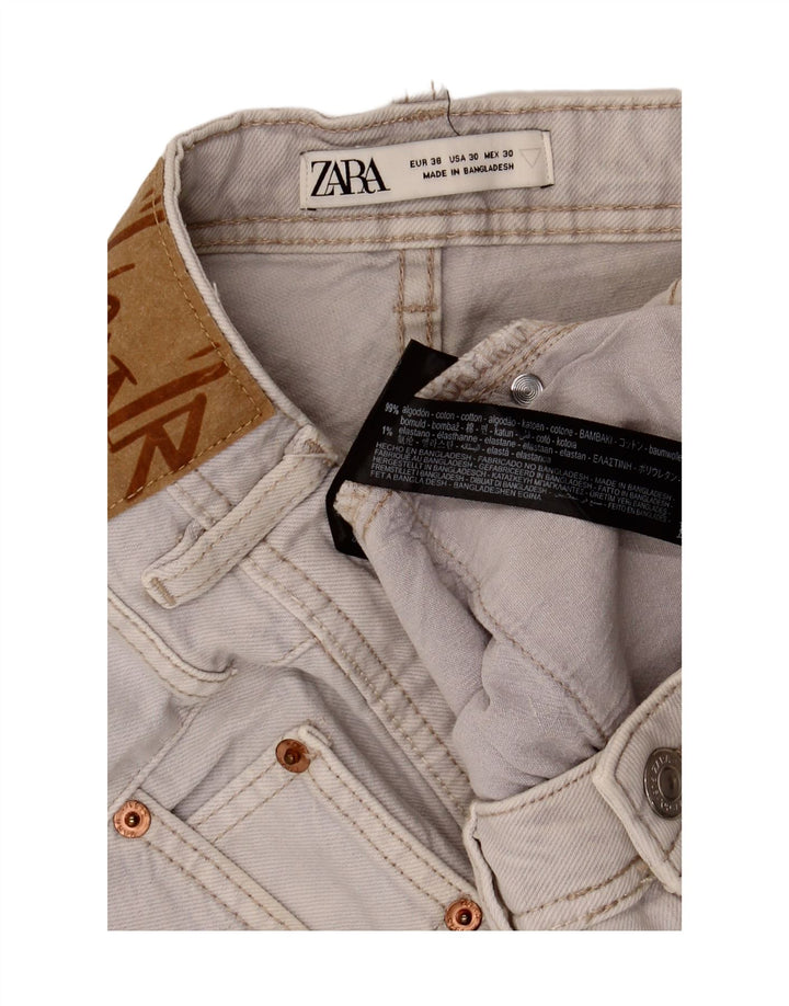 Zara Mens Denim Shorts EU 38 Small W30 Grey Cotton