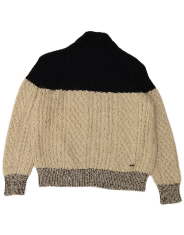 Slam Pull à col roulé pour femme UK 14 Medium Off White Colourblock