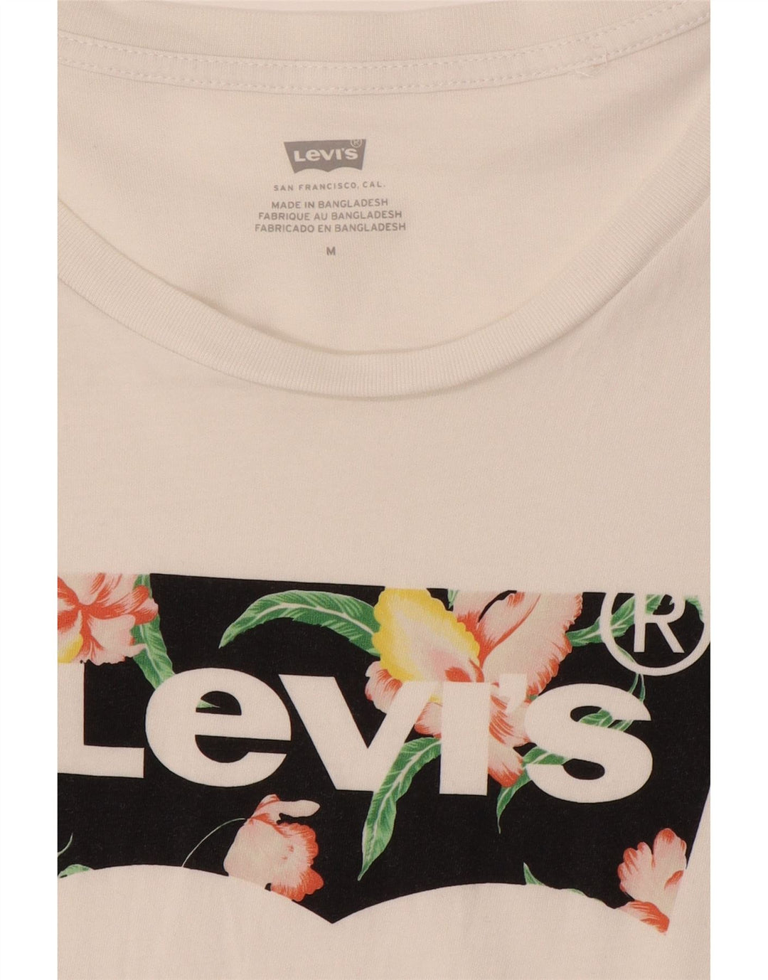 LEVI'S Womens Graphic T-Shirt Top UK 14 Medium White