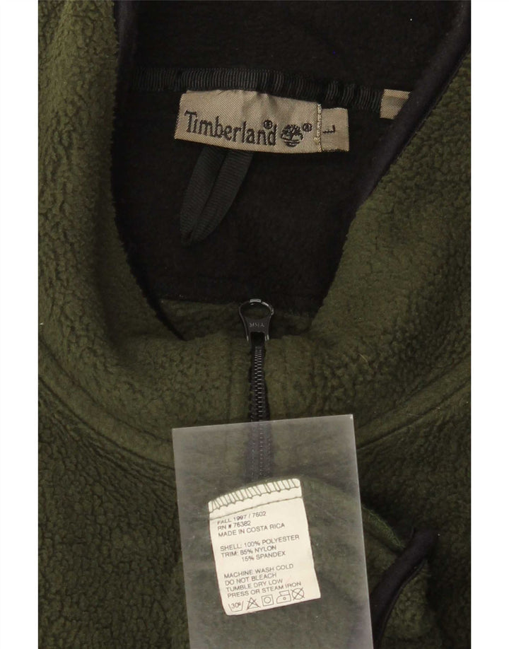 Timberland Mens Fleece Jacket UK 40 Large Green Polyester