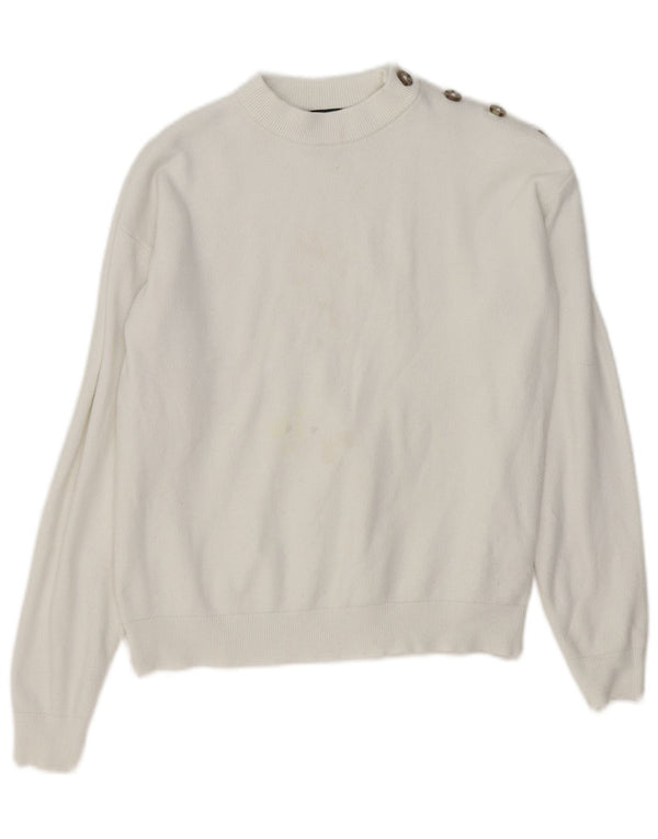 Marks & Spencer Dame sweater med rund hals DK 10 Small White Viscose