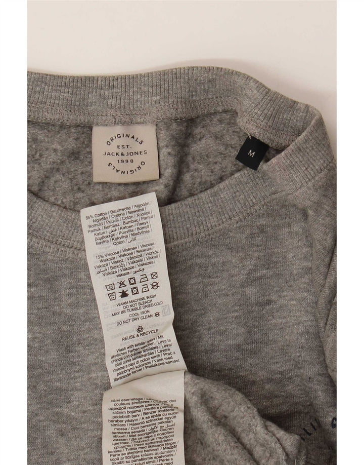 Jack & Jones Mens Sweatshirt Jumper Medium Grey Flecked Cotton
