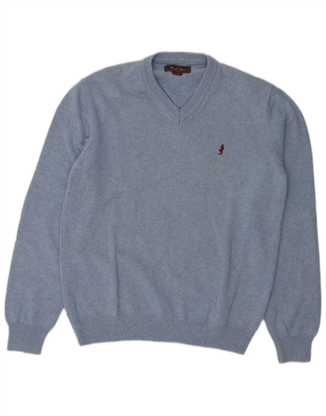 MARLBORO CLASSICS Pull col V pour homme en laine bleue Taille L