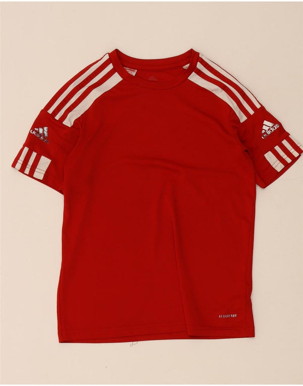 Adidas Boys Aeroready Graphic T-Shirt Top 11-12 Years Red Colourblock