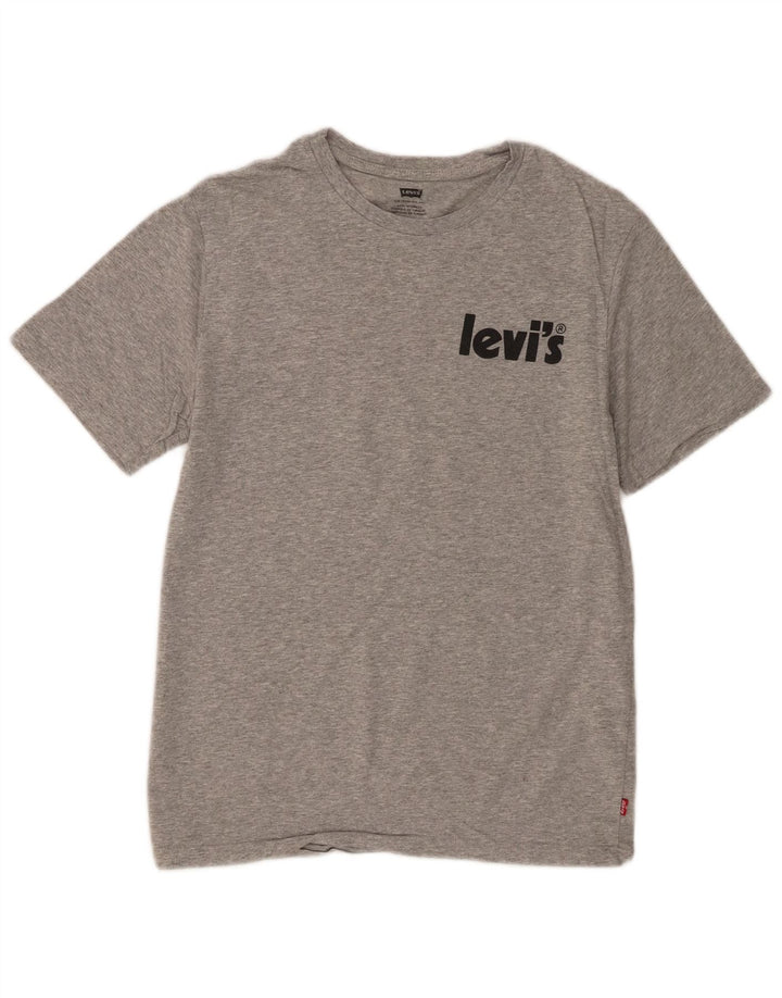 Levi's Mens Graphic T-Shirt Top Small Grey Flecked Cotton