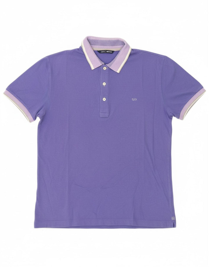 GAS Mens Polo Shirt Medium Purple