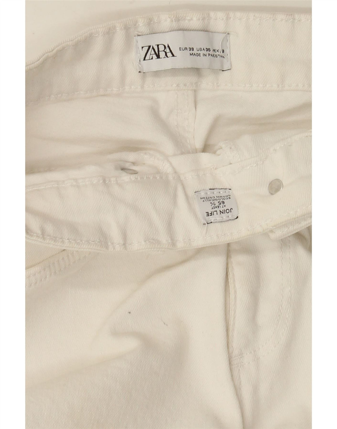 Zara Womens Flared Jeans EU 38 Small W28 L26 White Cotton