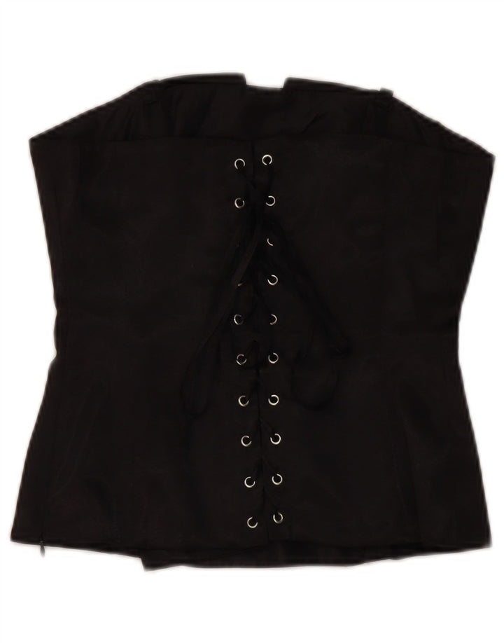 VENUS Womens Corset Top UK 8 Small Black Polyester