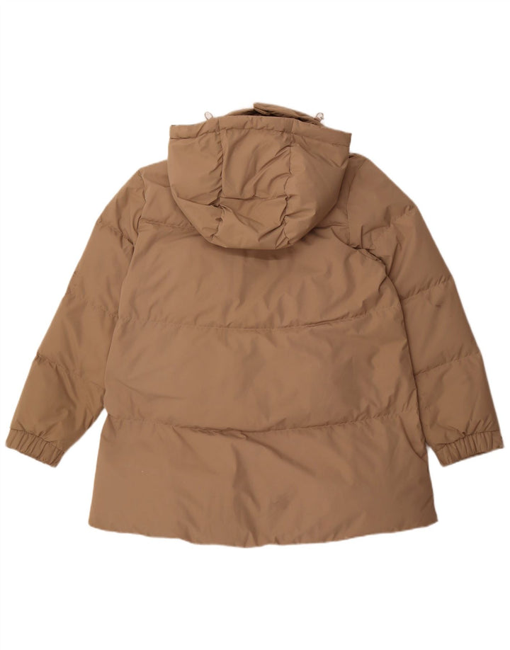 Giacca imbottita oversize con cappuccio da donna Massimo Dutti UK 6 XS Poliestere beige
