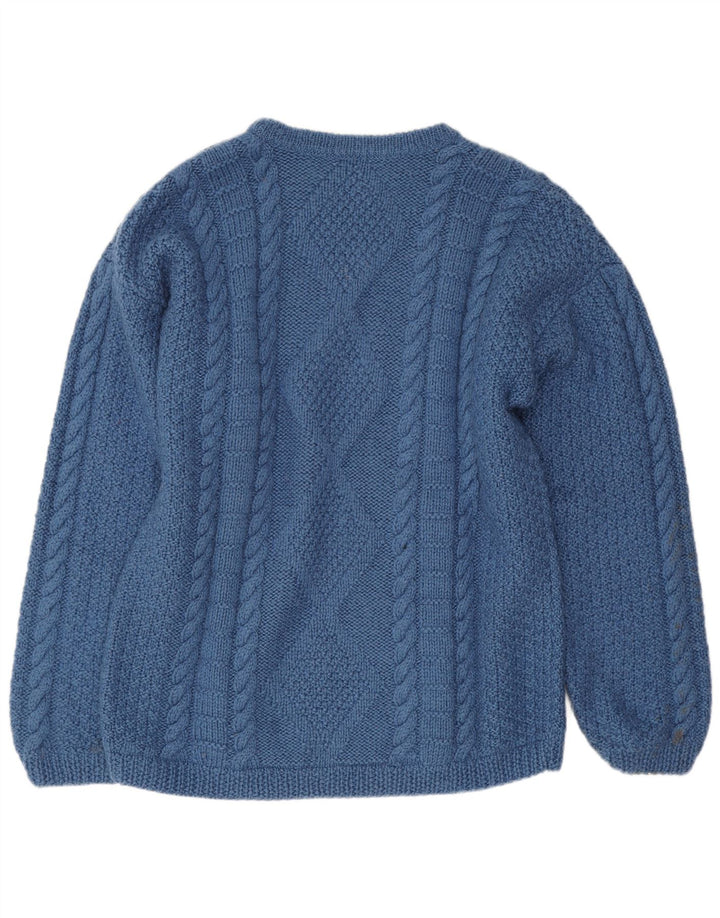 Vintage Mens Boat Neck Jumper Sweater Medium Blue