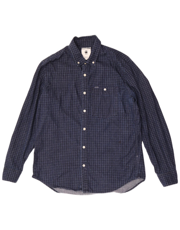 Ανδρικό πουκάμισο G-Star Slim Fit XL Navy Blue Gingham Cotton