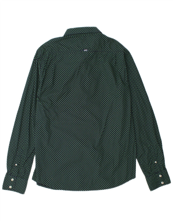 SUPERDRY Mens Graphic Shirt 2XL Navy Blue Spotted