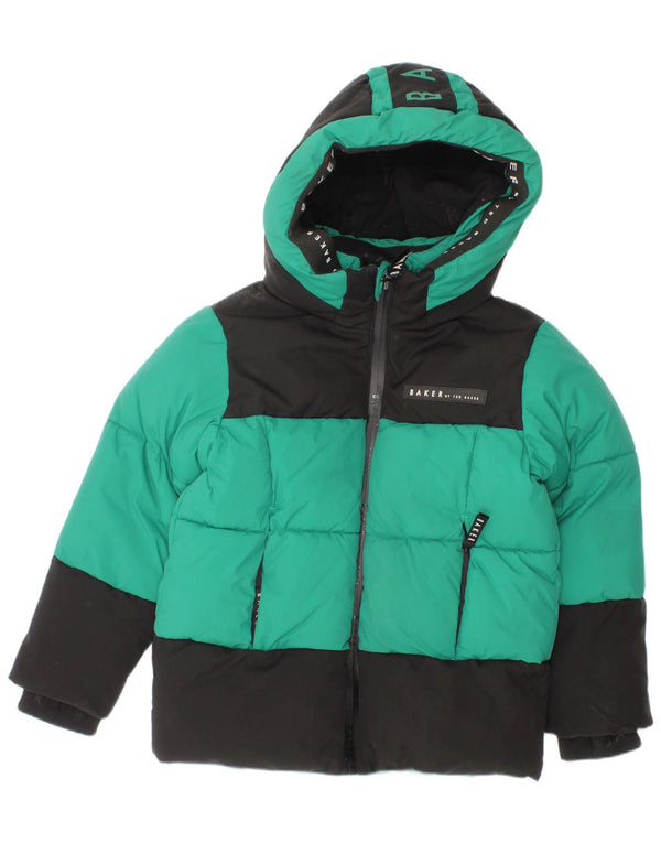 Ted Baker Boys Graphic Hooded Jacket 4-5 Years Green Colourblock