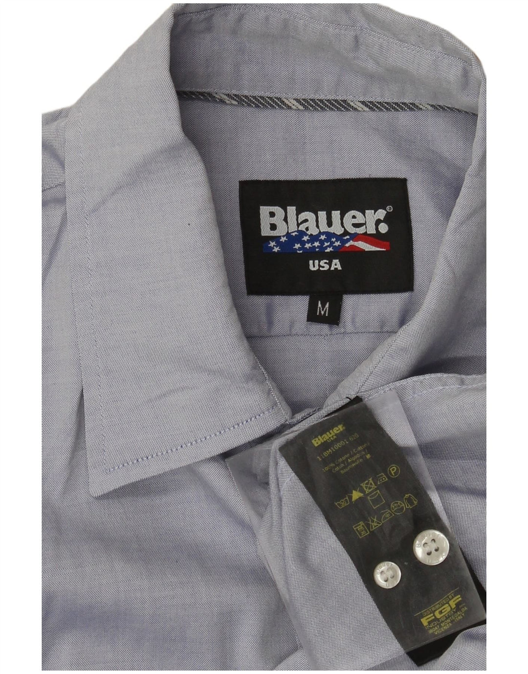 Camicia Militare Uomo Blauer Cotone Blu Medio