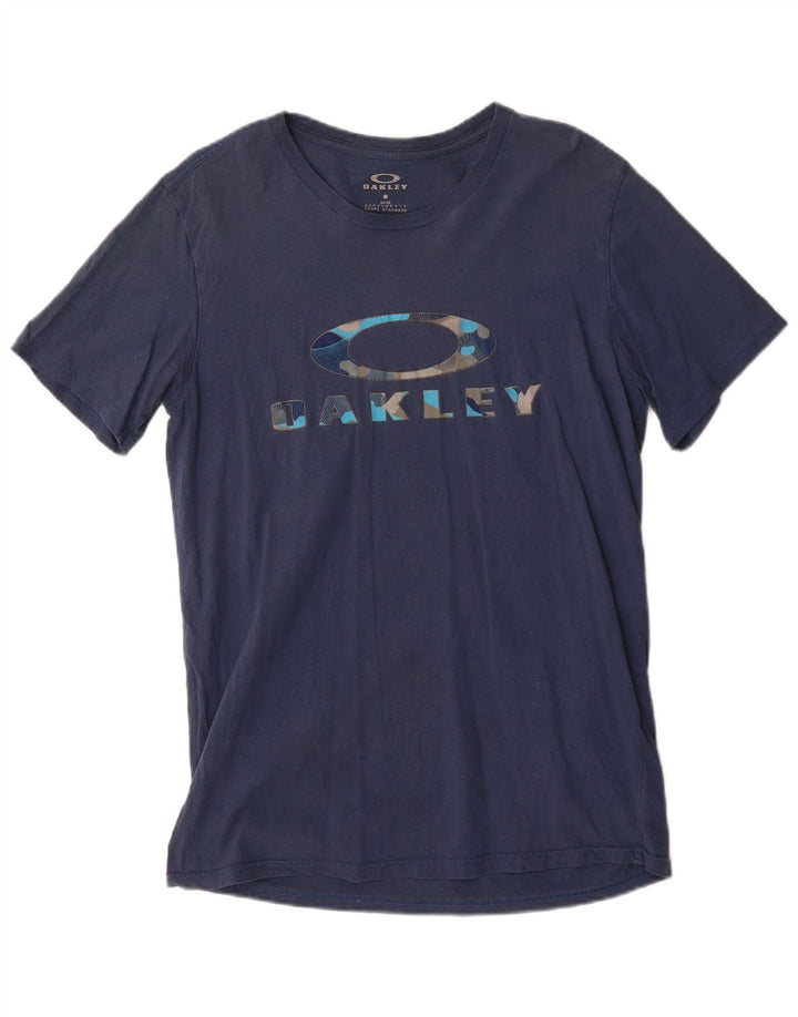 Oakley Herre Regular Fit Grafisk T-shirt Top Medium Navy Blue