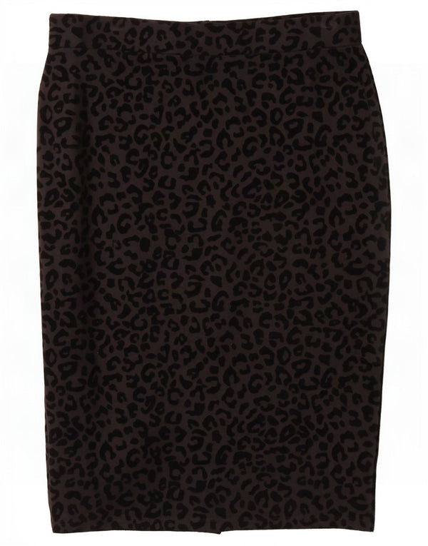 Marks & Spencer Damen Bleistiftrock UK 12 Medium W30 Schwarzer Animal-Print