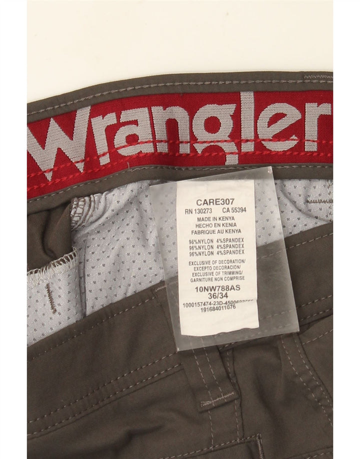 WRANGLER Mens Straight Cargo Trousers W36 L34 Grey Nylon