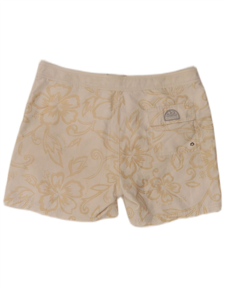 Sundek Mens Graphic Swimming Shorts Large  White Floral Polyester