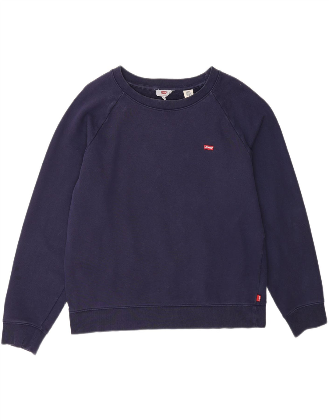 LEVI'S Womens Sweatshirt Jumper UK 14 Medium Navy Blue Cotton Vintage Levi's and Second-Hand Levi's from Messina Hembry 