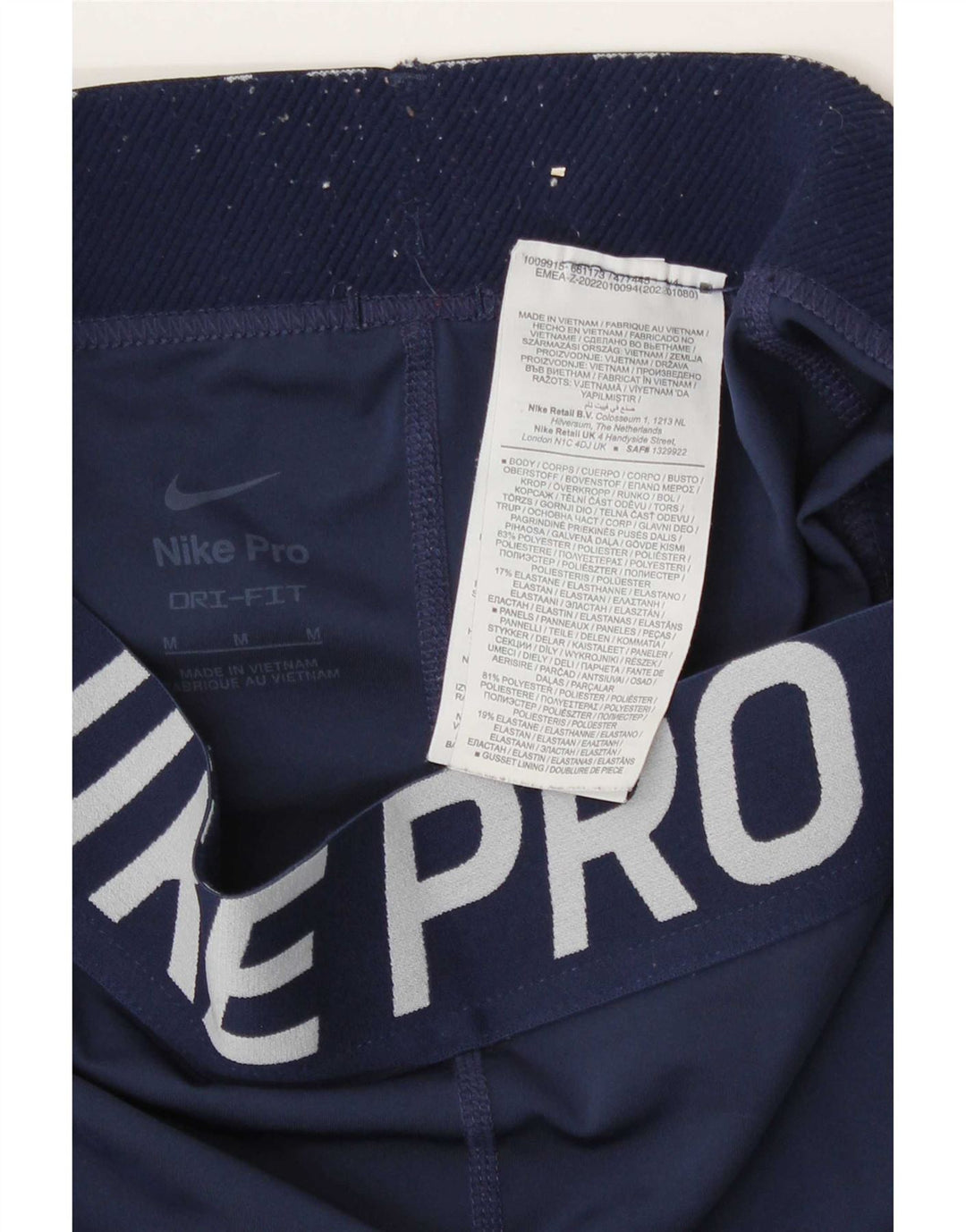 Leggings grafici Nike Dri Fit da donna UK 12 medio poliestere blu navy