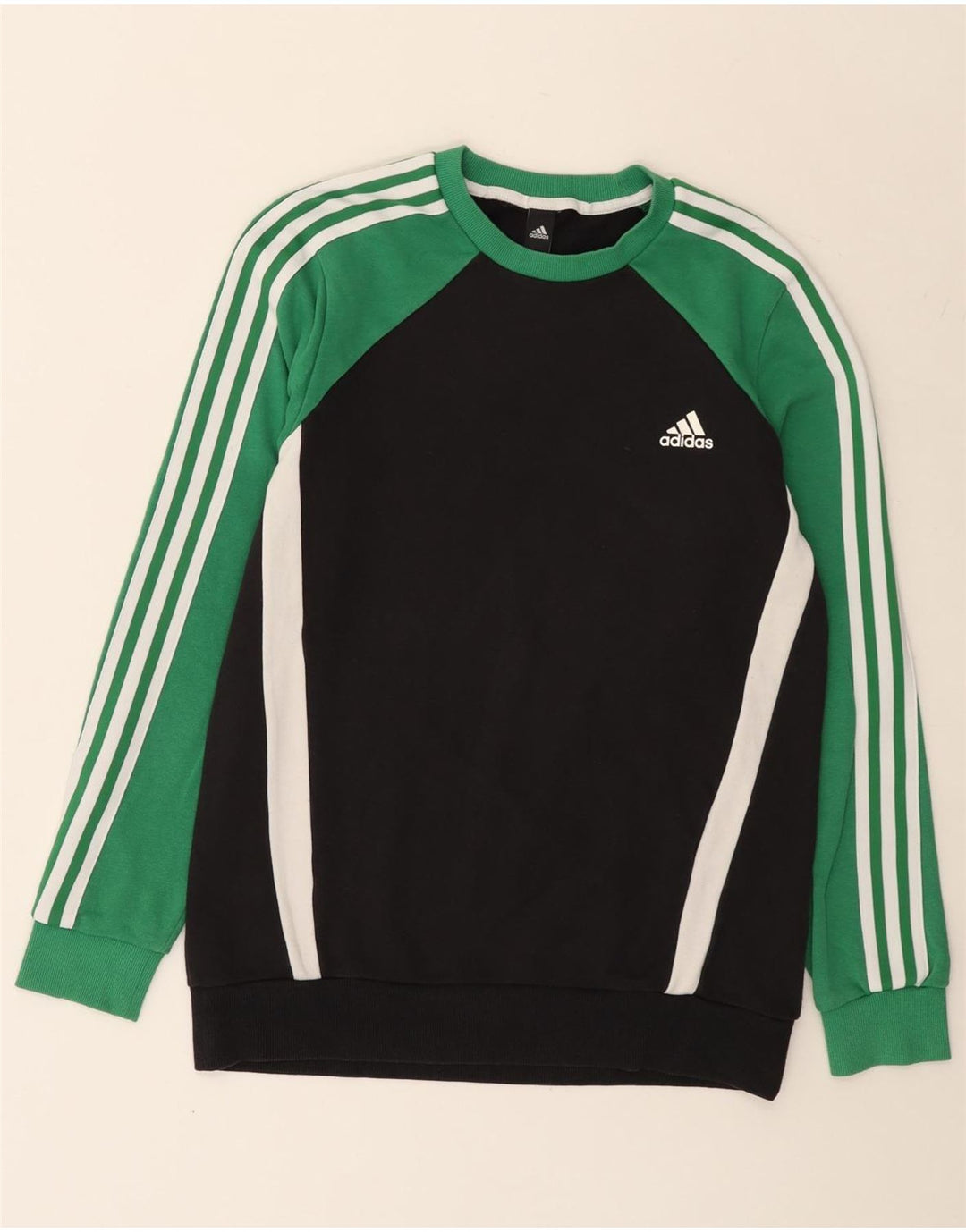 Adidas Mens Sweatshirt Jumper Medium Black Colourblock Cotton