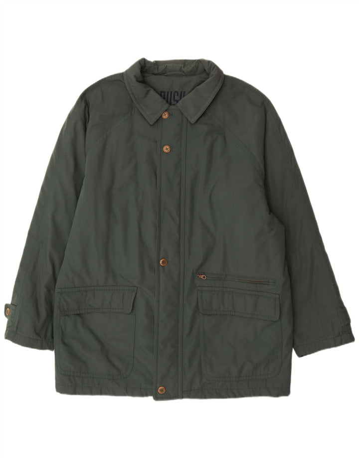 Bush Mens Utility Jacket UK 46 3XL Green Polyester