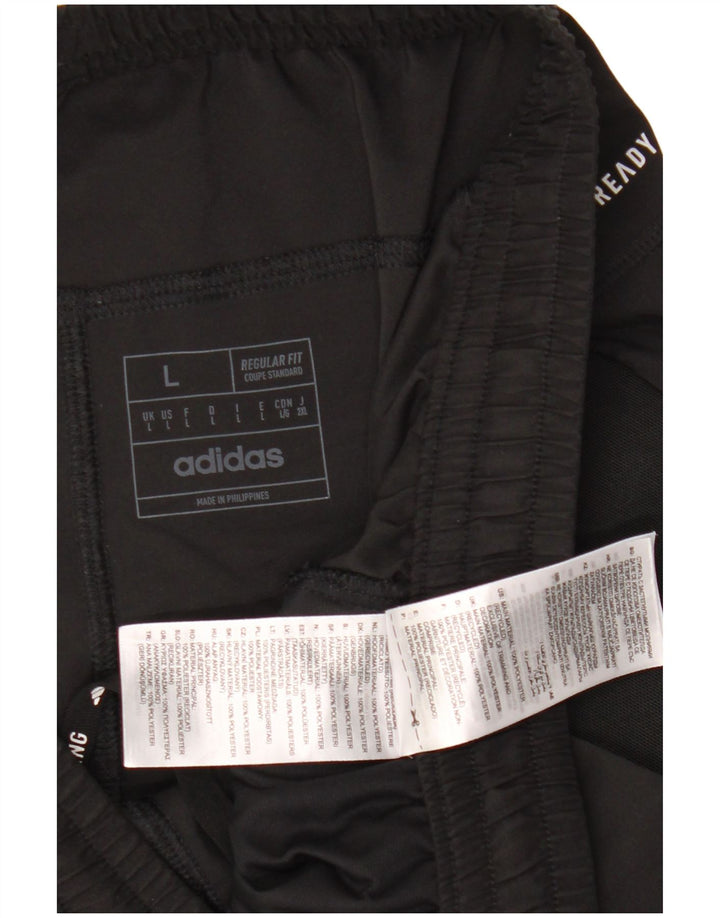 Adidas Mens Aeroready Regular Fit Tracksuit Trousers Large  Black Polyester