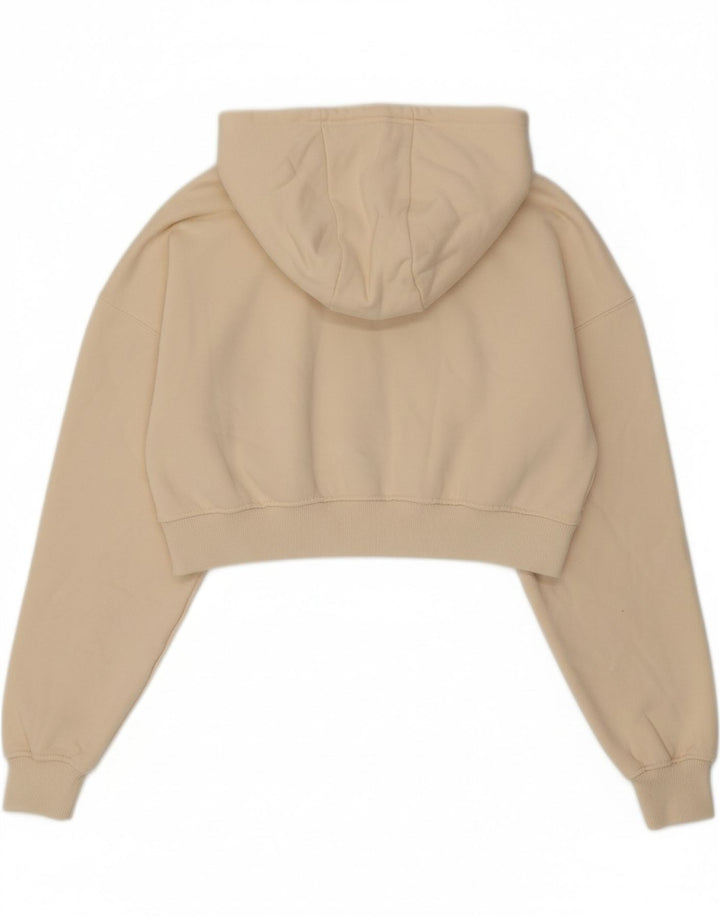 PULL & BEAR Womens Crop Hoodie Jumper UK 10 Small Off White Vintage Pull & Bear and Second-Hand Pull & Bear from Messina Hembry 