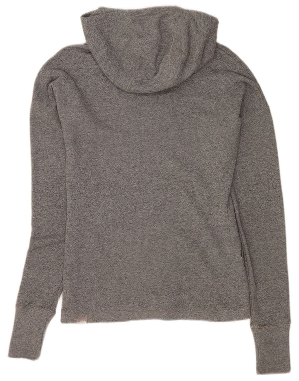 The North Face Womens Oversized Zip Hoodie Sweater UK 6 XS Grey Cotton