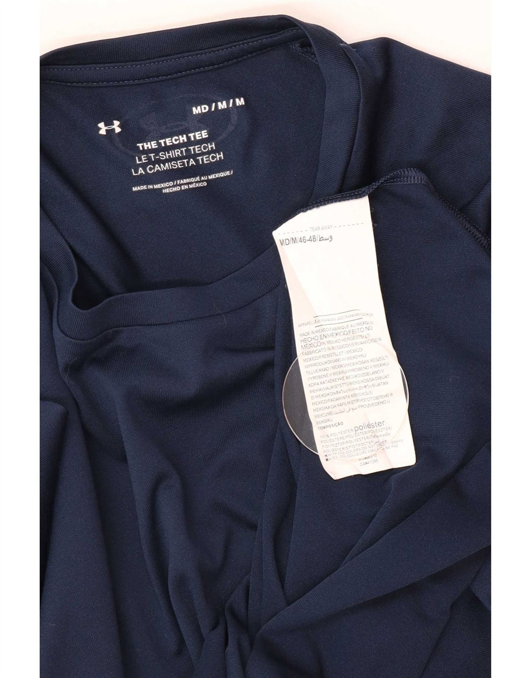 Under Armour Herre T-Shirt Top Medium Marineblå Polyester