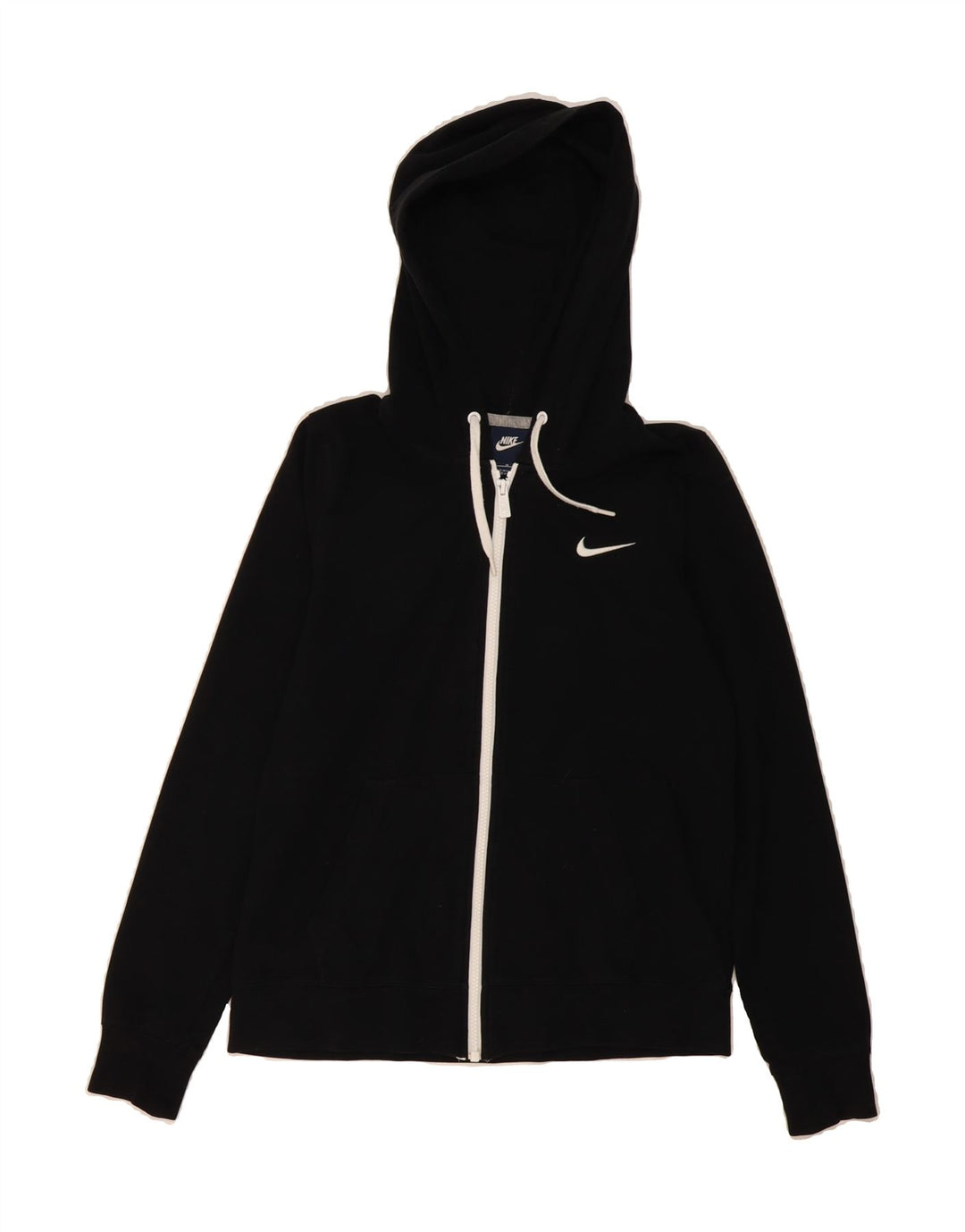 NIKE Womens Zip Hoodie Sweater UK 12 Medium Black Vintage Nike and Second-Hand Nike from Messina Hembry 