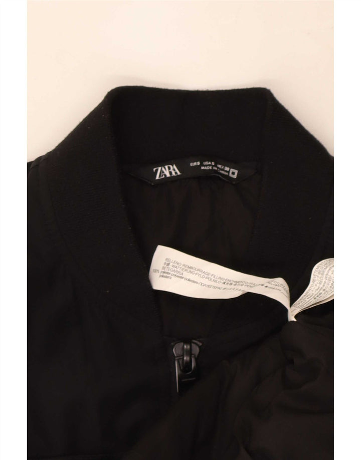 Zara Mens Loose Fit Bomber Jacket UK 36 Small Black Polyester