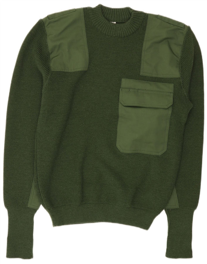 Halfen Jersey De Cuello Redondo Para Hombre IT 48 Lana Color Block Verde Medio