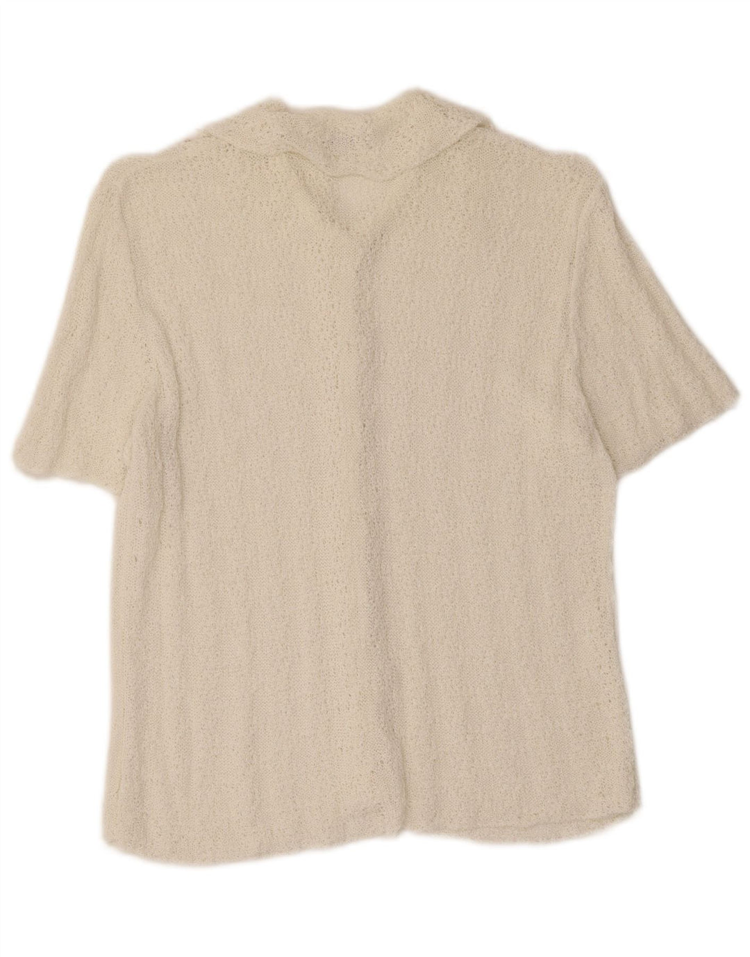 Marks & Spencer Womens Short Sleeve Shirt Blouse UK 12 Medium Off White