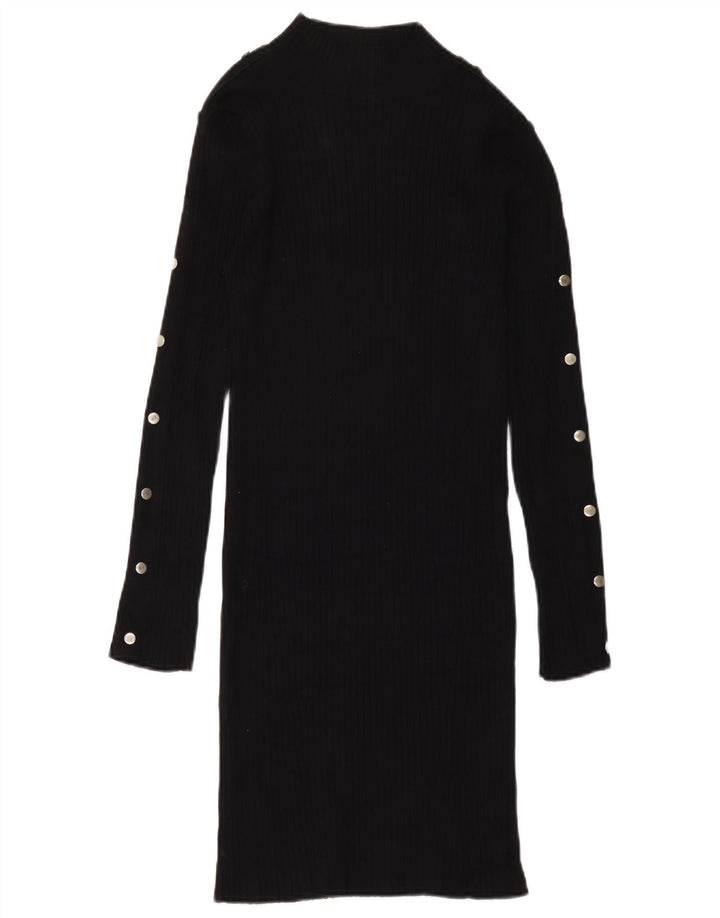 Zara Womens Jumper Dress UK 12 Medium Black Viscose