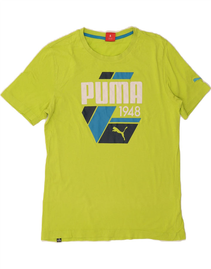 PUMA Mens Graphic T-Shirt Top Medium Green Cotton Vintage Puma and Second-Hand Puma from Messina Hembry 