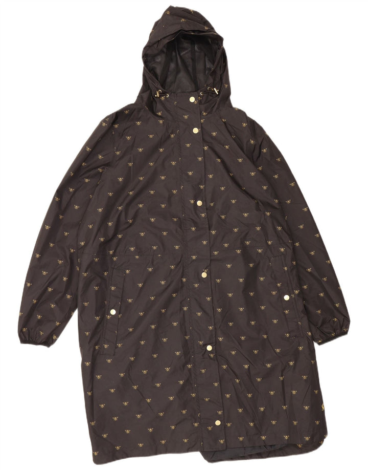 Joules Manteau imperméable à capuche pour femme UK 20 2XL Noir Polyester