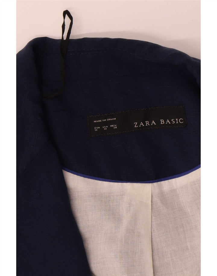 Zara Veste blazer ouverte à manches 3/4 pour femme UK 14 Bleu marine moyen