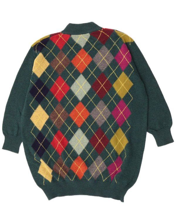 Benetton Womens Oversized Turtle Neck Jumper Sweater IT 48 XL Green