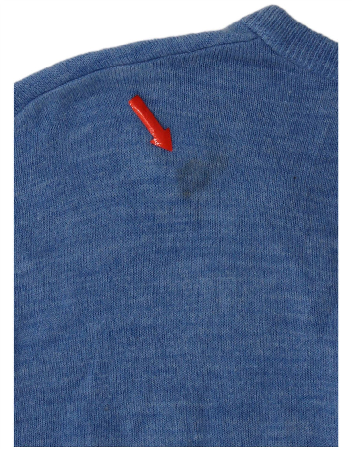 Marks & Spencer Mens V-Neck Jumper Sweater Large Blue Acrylic