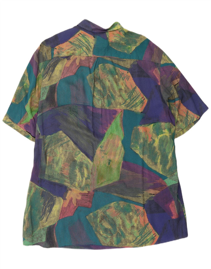 Jupiter Mens Short Sleeve Shirt Size 40 Medium Multicoloured Colourblock