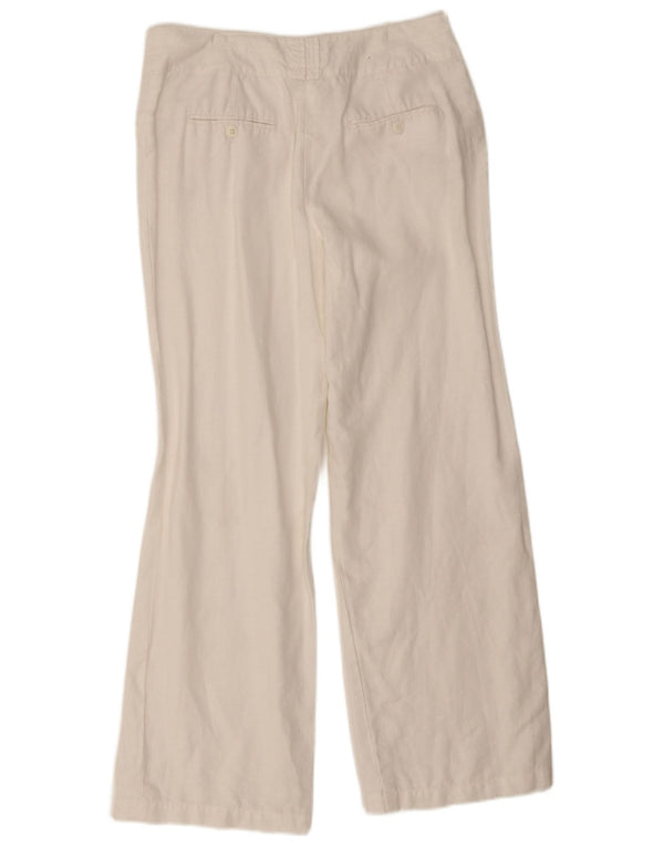 Monsoon Dame Bootcut Casual Bukser UK 10 Small W28 L28 White Linen