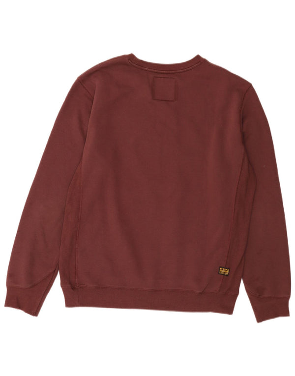 G-Star Mens Sweatshirt Jumper Large Burgundy Cotton