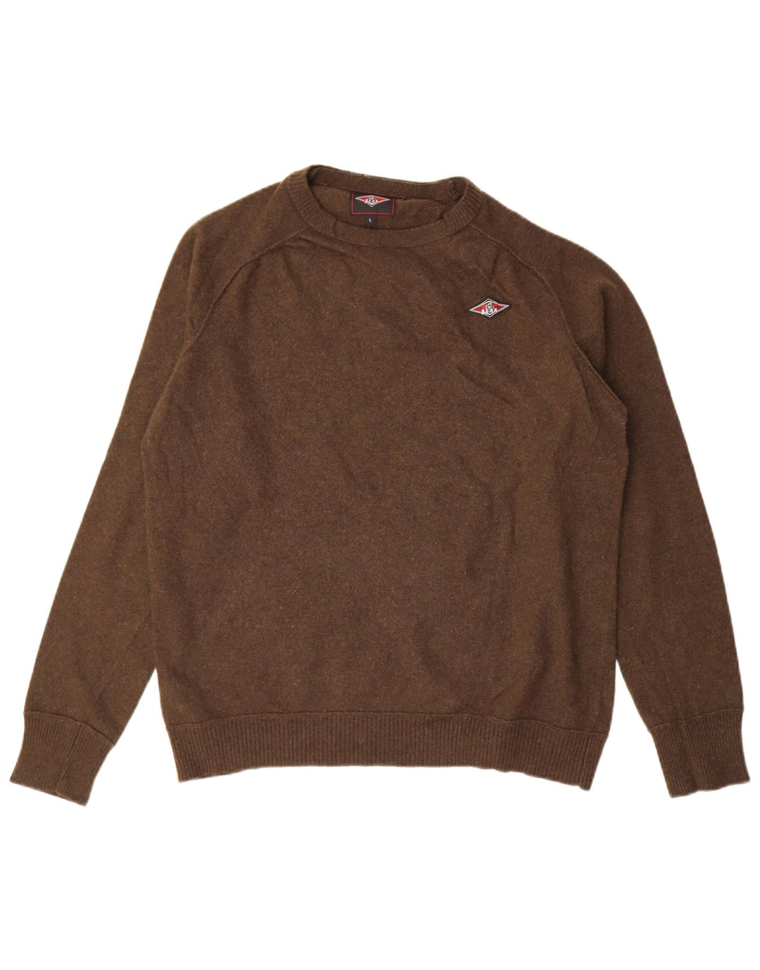 Bear Mens Crew Neck Jumper Sweater Large Brown Wool