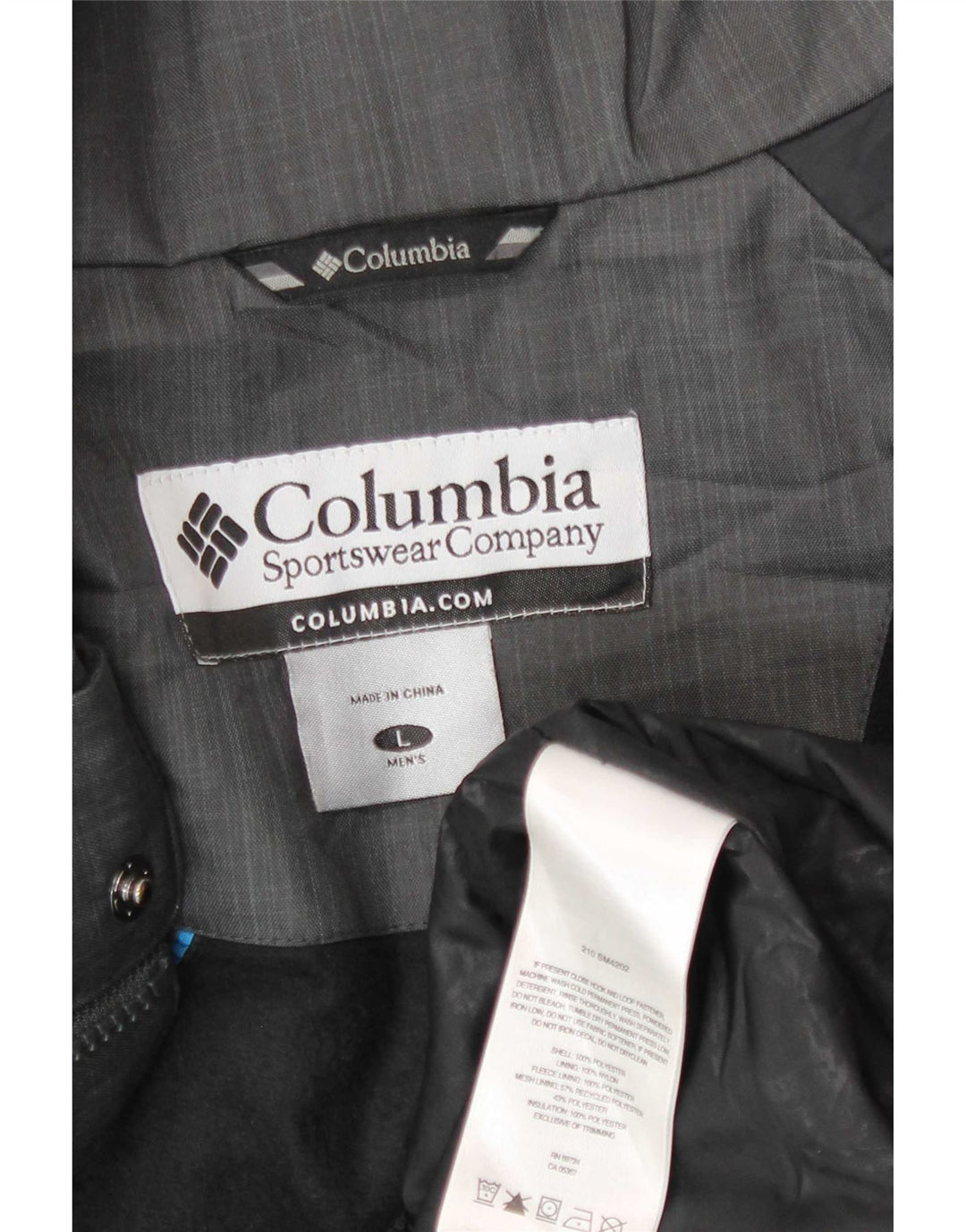 Columbia Chaqueta cortavientos para hombre UK 40 Grande Poliéster gris