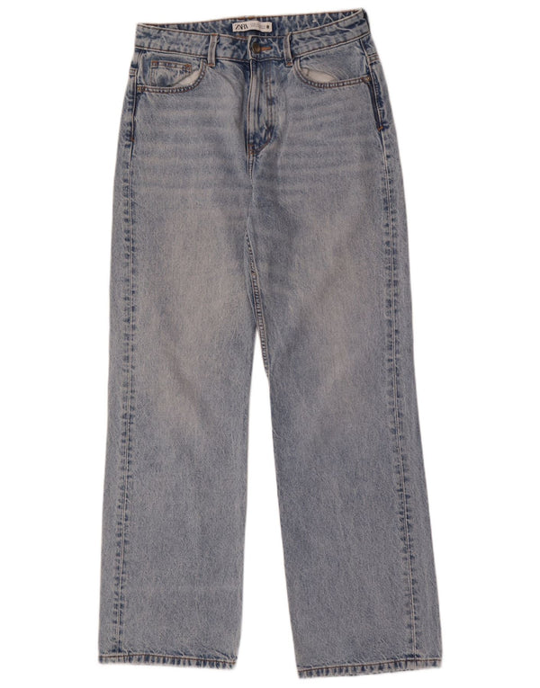 Zara Womens High Waist Straight Jeans EU 38 Small W28 L32 Blue Cotton